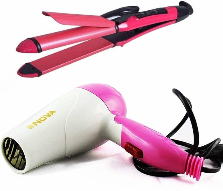 SRMUKADDAM HAIR DRYER AND 2 IN1 Hair Pink Straightener and curler Hair Dryer PACK OF 2 Hair Dryer Price in India
