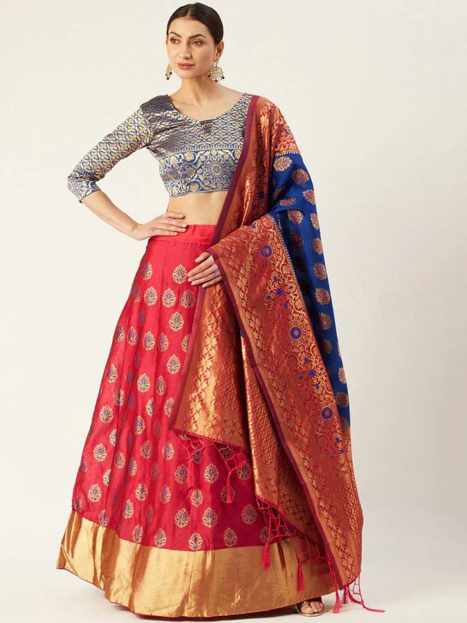 Paisley, Embellished, Floral Print Semi Stitched Lehenga Choli Price in India