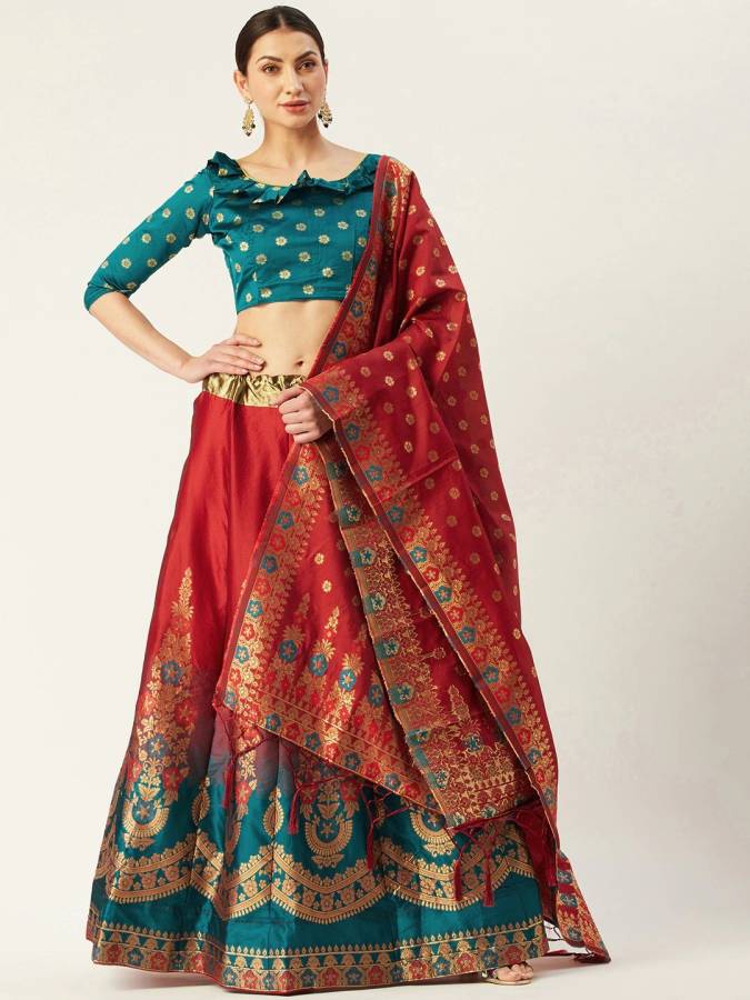 Paisley, Embellished, Floral Print Semi Stitched Lehenga Choli Price in India