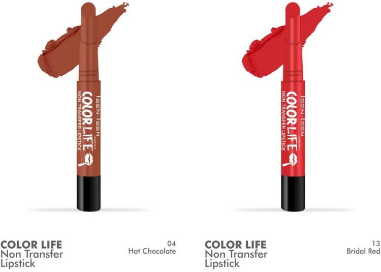 Teen.Teen Colorlife Combo (Hot Chocolate, Bridal Red, 4.2 g) Price in India