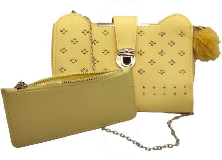 Formal, Casual, Party Yellow  Clutch