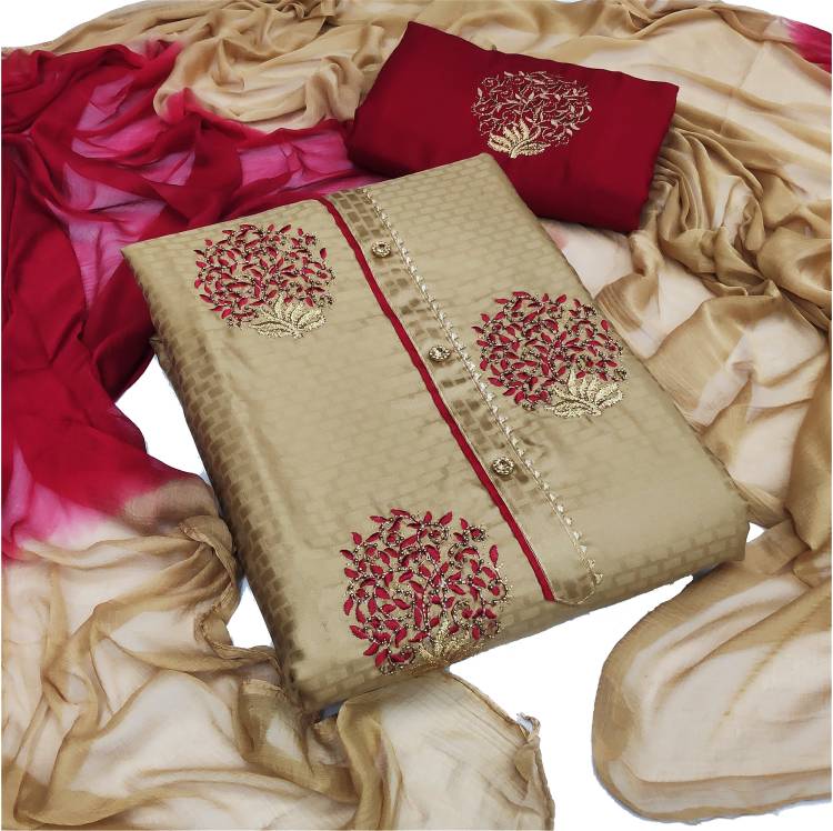 Cotton Embroidered Kurta & Churidar Material Price in India