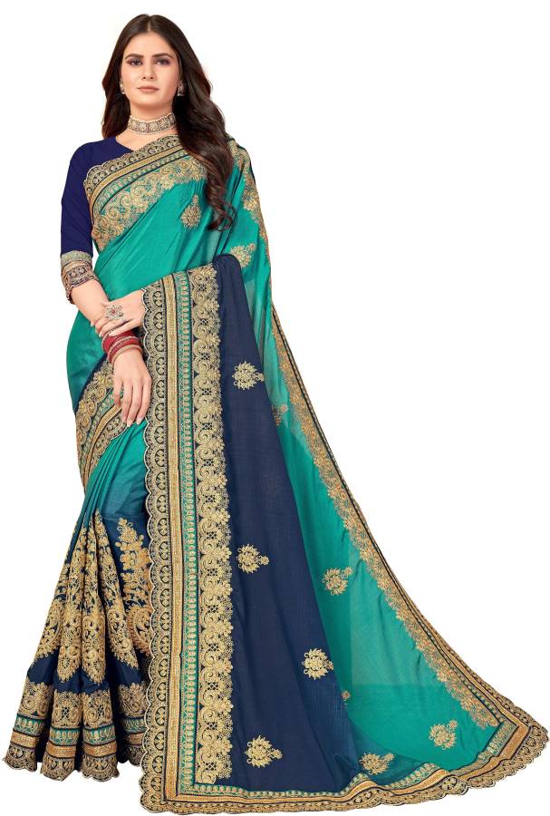 Embroidered Bollywood Chiffon Saree Price in India