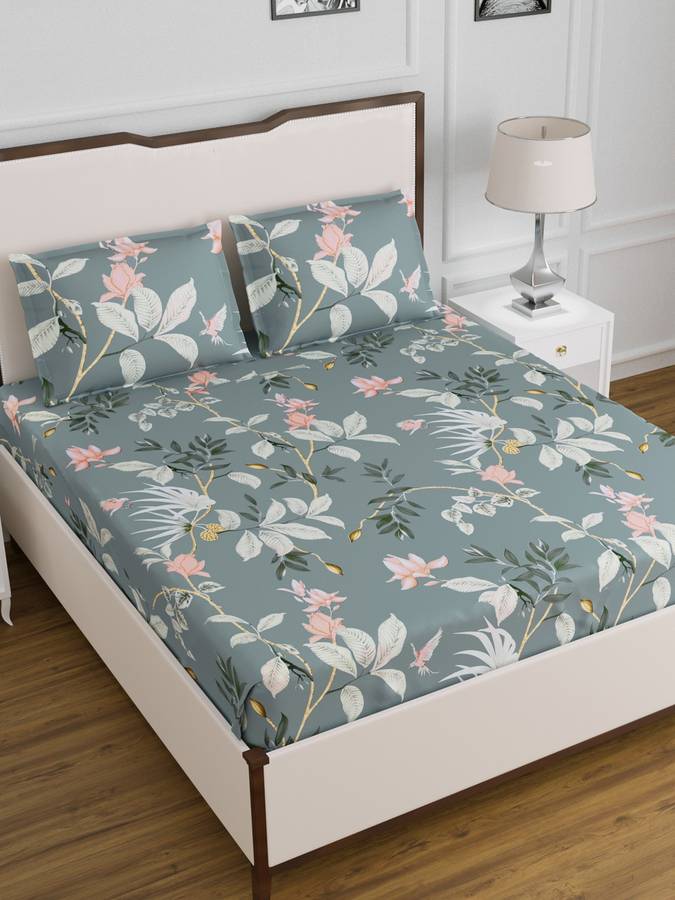 Dream Weaverz 300 TC Cotton King Floral Bedsheet