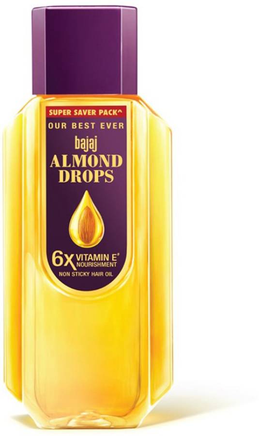BAJAJ Almond Drops Hair Oil enriched with 6X Vitamin E, Reduces Hair Fall, 650 ml Hair Oil Price in India