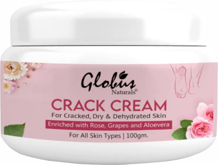 GLOBUS NATURALS Crack Cream For Dry Cracked Heels & Feet | Enriched With Aloevera |Grapes | Rose|Almonds |Lavender Price in India