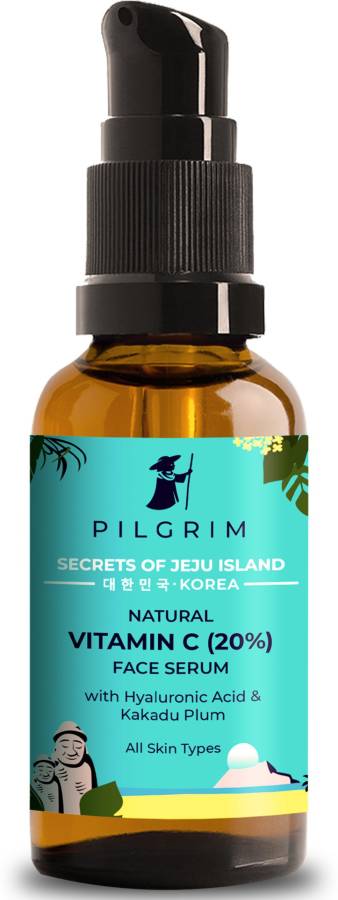 Pilgrim Natural Vitamin C Serum for Face (20%) | Glowing Radiant Skin, Anti-ageing, Anti-wrinkle, De-Pigmentation | Dry, Oily, Combination Skin | Men and Women | Korean Beauty | 30 ml Price in India