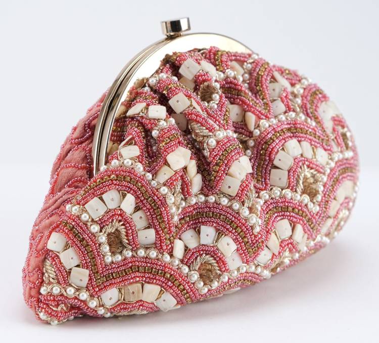 Casual Pink  Clutch  - Regular Size Price in India