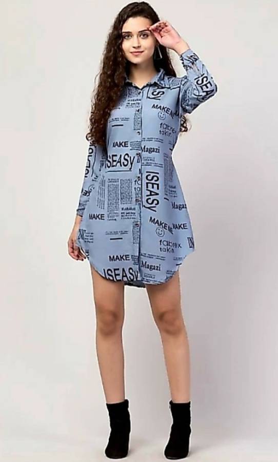 Women Shirt Blue Dress Price in India