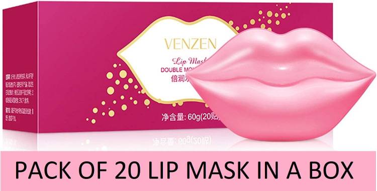 Venzen Lip Mask Pink Lips Moisturizing Cheery hydrating Anti Drying Lightening Skin Care Lip Treatment lip lines combo pack 20 Lip Masks men women sheet mask Plumping Lips transparent Price in India