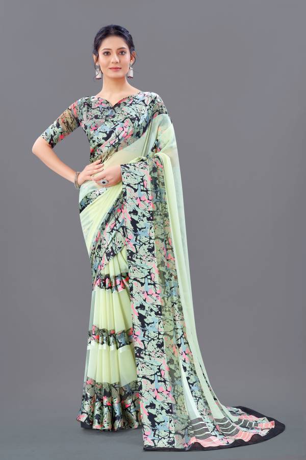 Floral Print Fashion Georgette Saree Price in India
