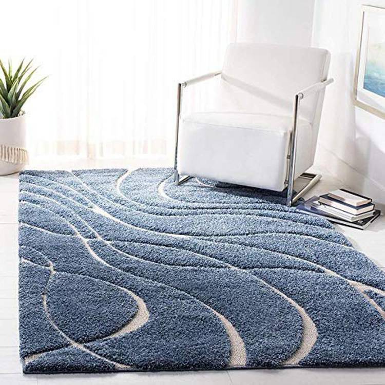 T Décor Blue Polyester Area Rug