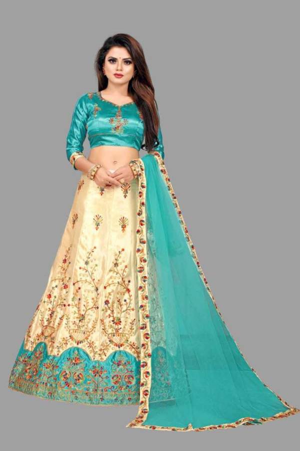 Embroidered, Embroidered Semi Stitched Lehenga Choli Price in India