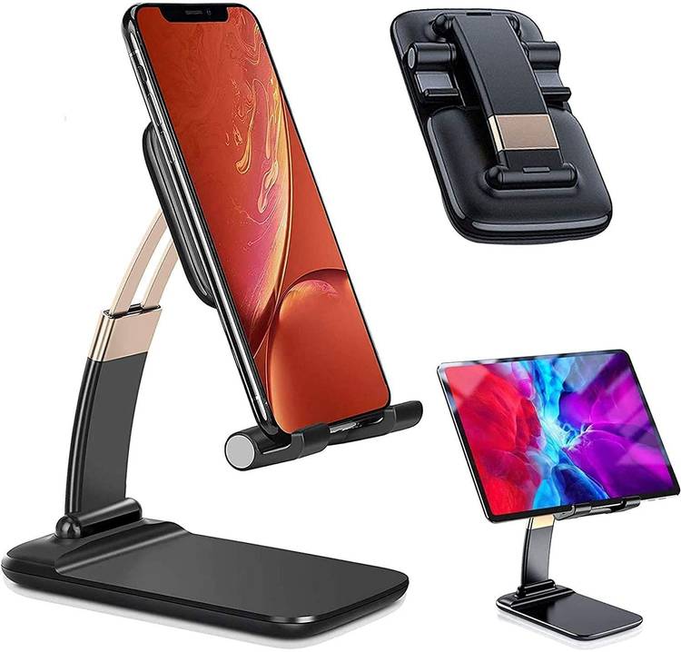 Gentle e kart Adjustable and Foldable Desktop Phone Holder Stand for Phone Comfortable with All Mobile Phone/iPad/Tablets for Desk, Bed, Table, Office, Video Recording, Home & Online Classes Mobile Holder