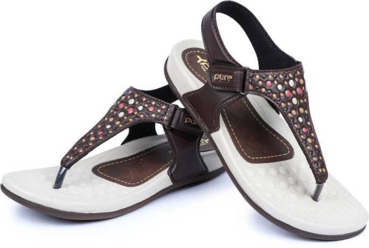 Women Brown Flats Sandal Price in India