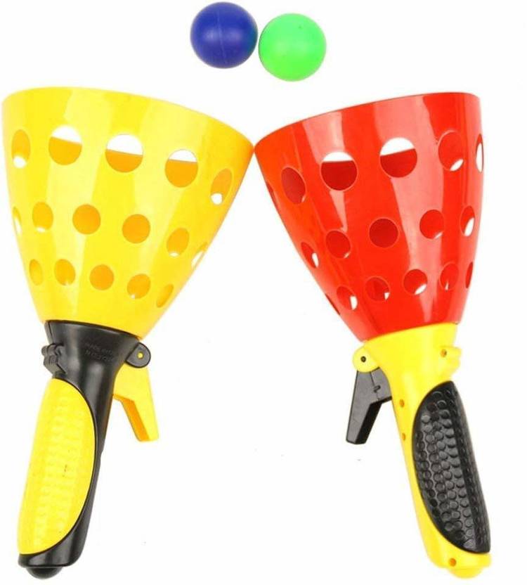 Galaxies Click and Catch Pop and Catch Gun and Catching Basket Children and Adults Sports Toys for Kids Launcher Basket Twin Ball Game Indoor Outdoor Toy Set Unbelievable Activity Action Model (Color Many Be Vary)(Pack of 1)