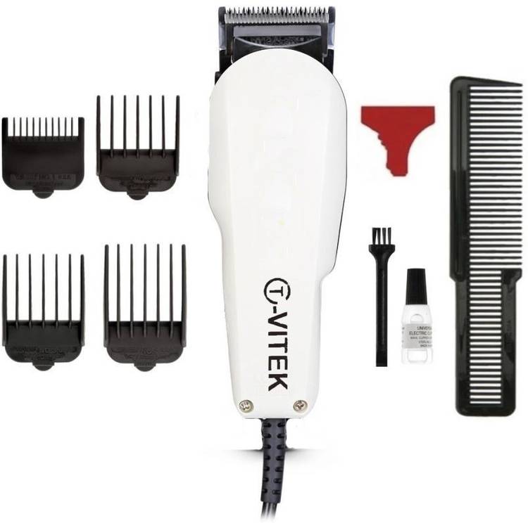T-Vitek Professional Heavy Duty Corded Grooming Kit for Men Runtime: 120 min Trimmer for Men (White)  Runtime: 120 min Trimmer for Men