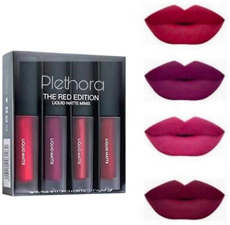 Plethora Mini Matte Liquid Lipstick Red Edition 4 Price in India