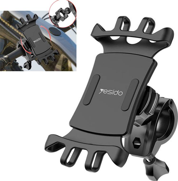 Helo Kuki Yesido Bike Phone Holder 360° Rotatable Adjustable Universal Silicone Handlebar Cradle Motorcycle Phone Mount Holder Mobile Holder