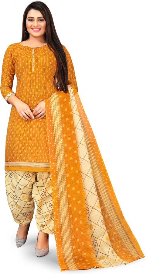 Cotton Geometric Print Salwar Suit Material Price in India