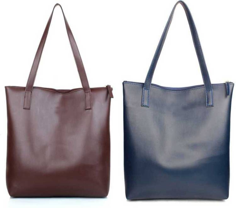 Women Brown, Blue Tote Price in India