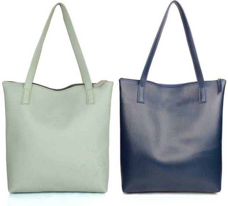 Women Blue, Green Tote - Regular Size Price in India