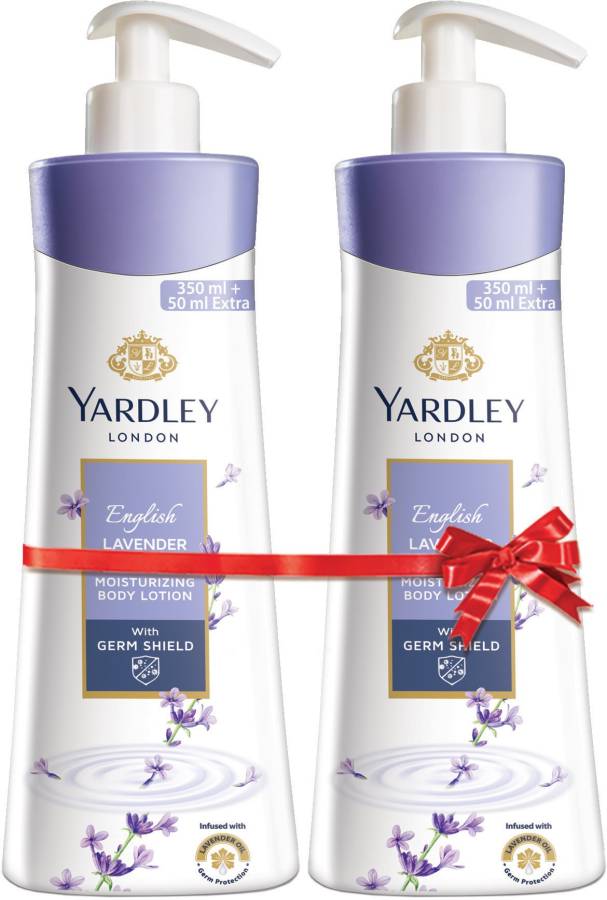 Yardley London English Lavender Moisturising Body Lotion with Germ Shield (350ml + 50ml free) Price in India