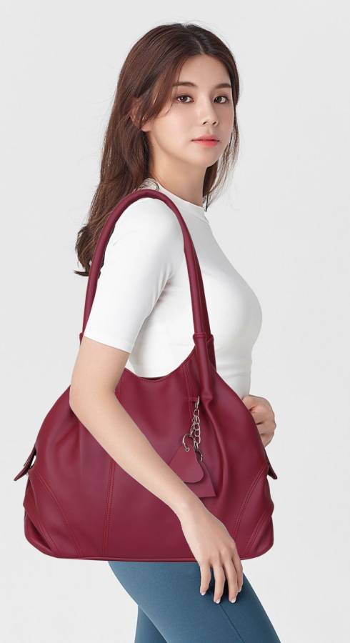 Women Maroon Shoulder Bag - Extra Spacious Price in India