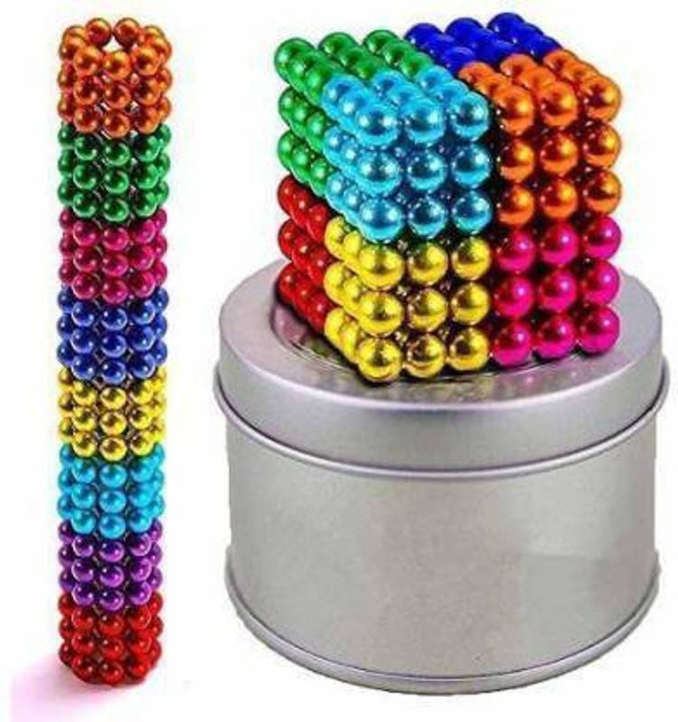 Ghoniya enterprise 5 mm Magnetic Balls Cube Fidget Gadget Toys Rare Earth Magnet Office Desk Toy Games Magnet Toys Multicolor Beads Stress Relief Toys for Kids (216 Pieces)