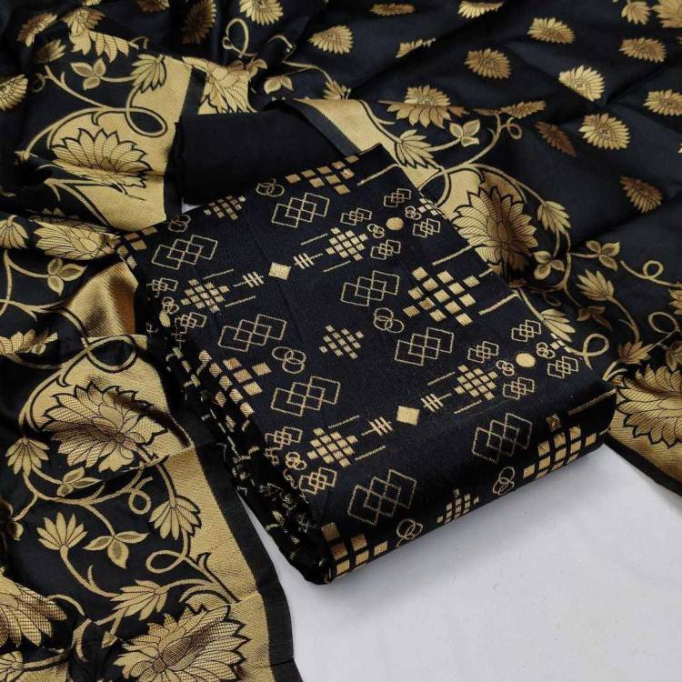 Unstitched Cotton Silk Salwar Suit Material Self Design Price in India