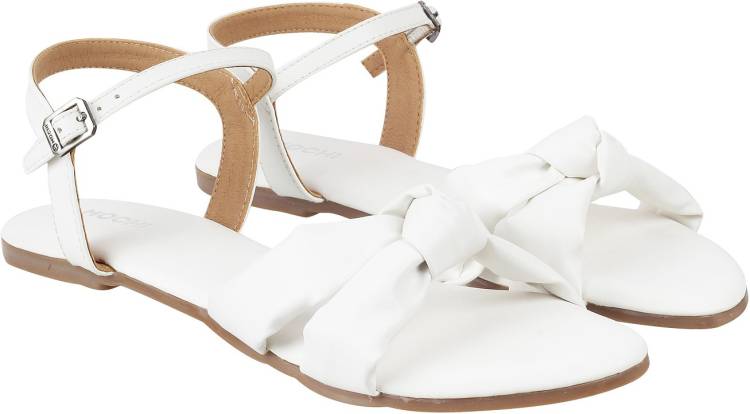 Women White Flats Sandal Price in India