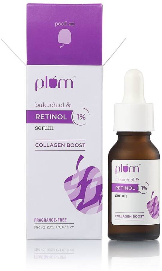 Plum 1% Retinol Face Serum with Bakuchiol | Reduces Fine Lines & Wrinkles | Promotes Cell Turnover for Youthful, Smooth Skin | 100% Vegan & Fragrance-Free Price in India