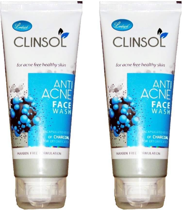Leeford 2pc Clinsol Anti Acne CHARCOAL combo Face Wash Price in India