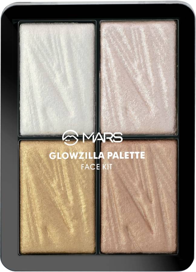 MARS 4 Shade Illuminating Glow Brick Highlighter Palette Blusher GlowZilla Face Kit  Highlighter Price in India