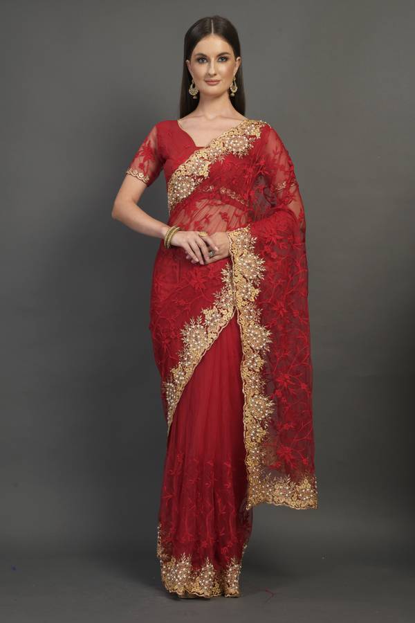 Embellished Fashion Net Saree