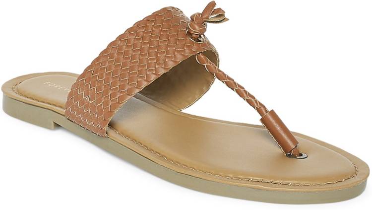 Women Tan Flats Sandal Price in India