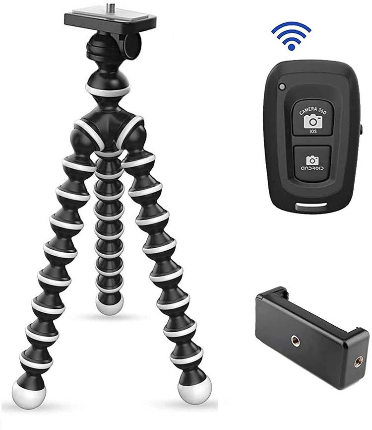 Wrapo Gorilla Tripod/Mini Tripod 13 inch with Remote for Mobile Phone with Holder for Mobile, Flexible Gorilla Stand for DSLR & Action Cameras Tripod Kit Tripod