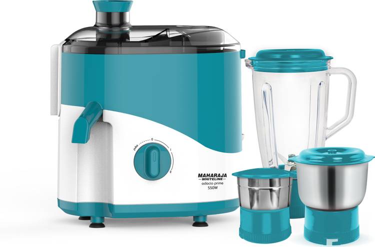 MAHARAJA WHITELINE Odacio Prime / JX1-161 550 W Juicer Mixer Grinder (3 Jars, Blue, White)