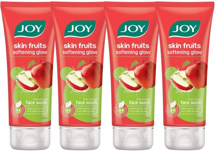 Joy Skin Fruits Softening Glow  (Apple)(Pack of 4 x 50 ml) Face Wash Price in India