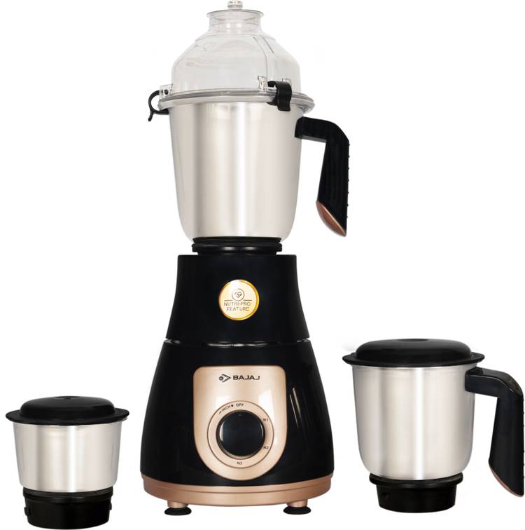 BAJAJ GX 3701 750 W Mixer Grinder (3 Jars, Black, Gold)