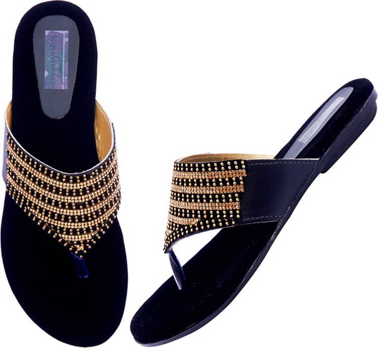 Gulmohar Fashion Women Black Flats Price in India