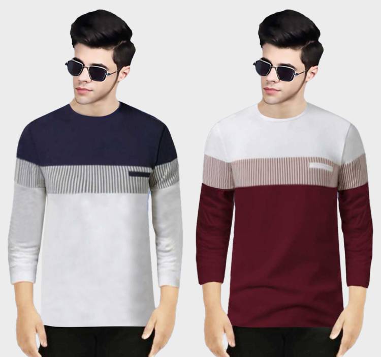 Boys Colorblock Pure Cotton T Shirt Price in India