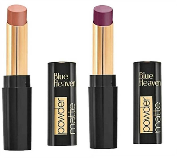 BLUE HEAVEN POWDER MATTE WOODY FLUSH N01 (3.5g) +ROSY LIPS PM06 (3.5g) LIPSTICKS Price in India