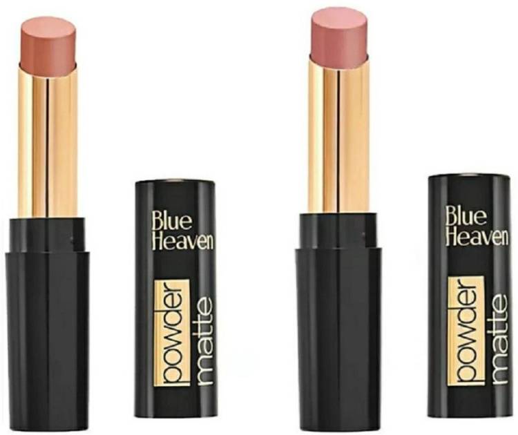 BLUE HEAVEN POWDER MATTE WOODY FLUSH N01 (3.5g) + SIENNA SUNSET N03 (3.5g) LIPSTICKS Price in India