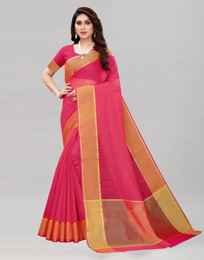 Self Design, Woven, Embellished Banarasi Cotton Silk Saree Price in India