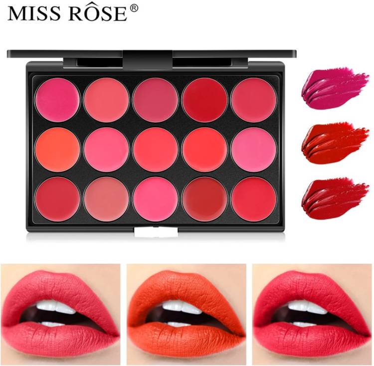 MISS ROSE 15 Color Matte Lip Cream Palette Price in India