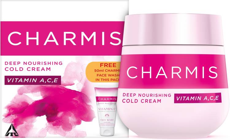 Charmis Deep Nourishing Cold Cream with Vitamin C, A & E, for glowing & nourished skin with VITAMIN C Facewash FREE Price in India