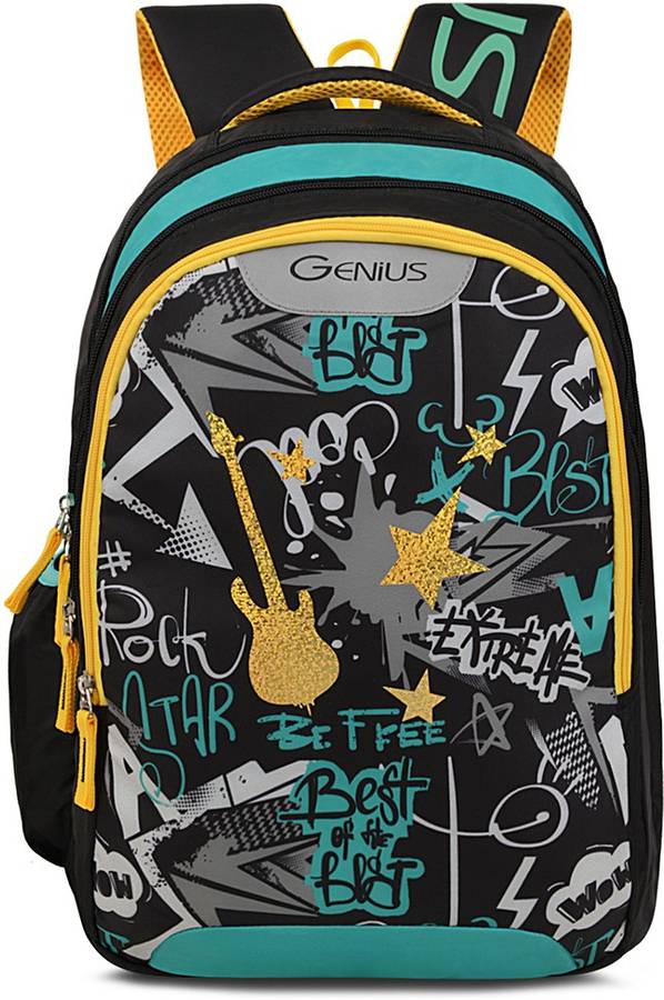 Large 34 L Backpack Punk Rock 34 L Black school, casual Backpack ( Irridiscent print, Water resistant, 19 inch)