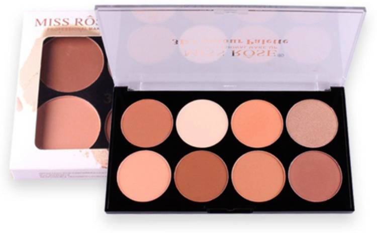 MISS ROSE Professional 3D Compact Powder Palette 8 Color Compact Price in India