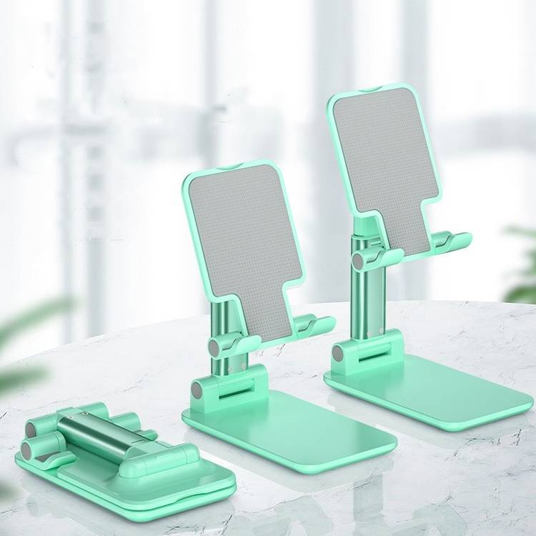 Casewilla Adjustable Cell Phone Stand, Foldable Portable Phone Stand Phone Holder for Desk, Desktop Tablet Stand Compatible with Mobile Phone ,Tablet Mobile Holder With Mirror (Green) Mobile Holder